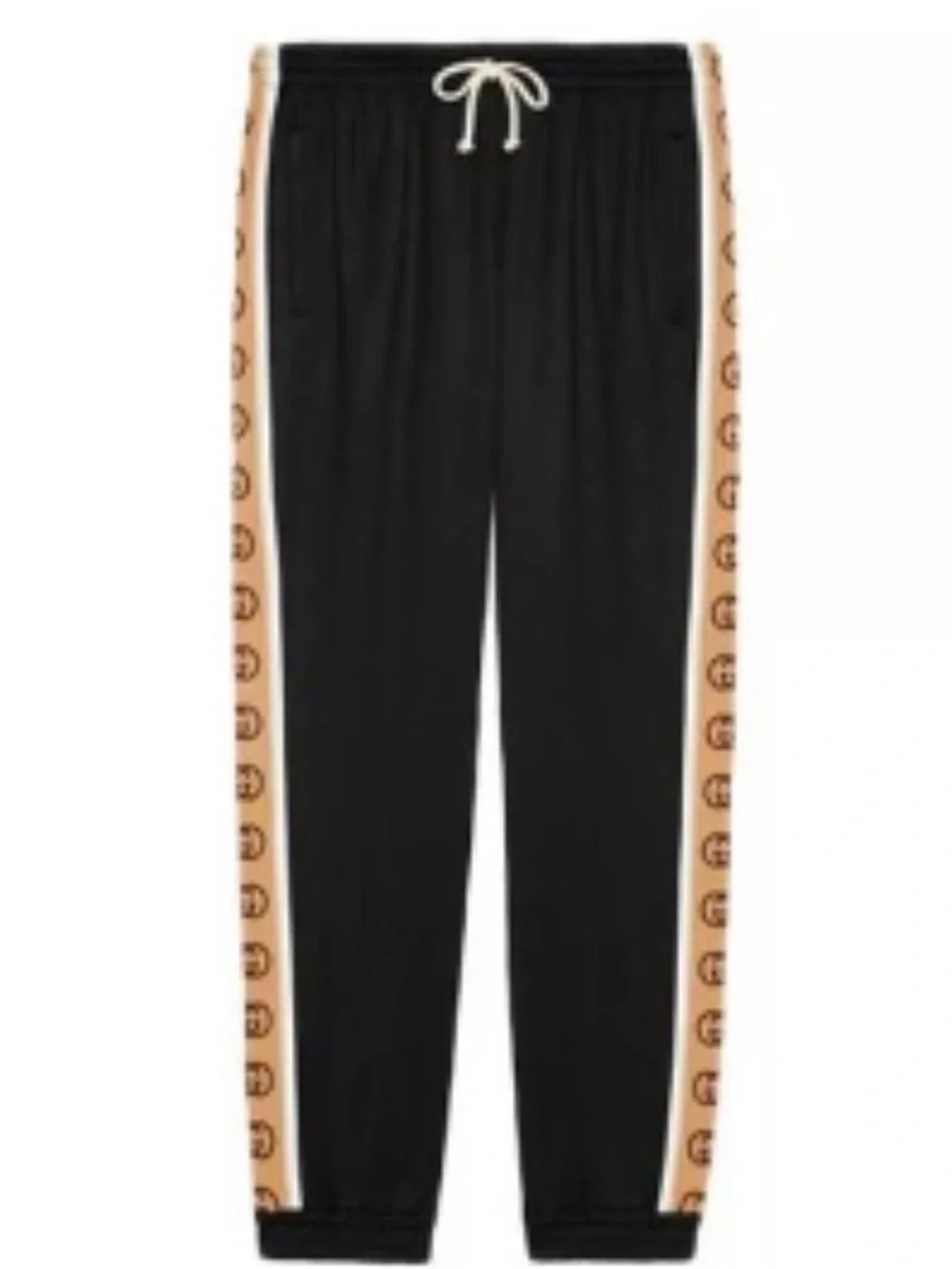 Gucci Black Sweatpants with Gold Side Stripe